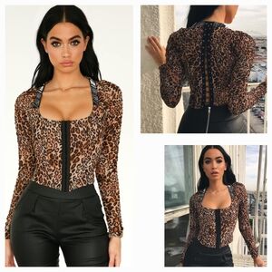 I.AM.GIA Animal Print Ruched Top
